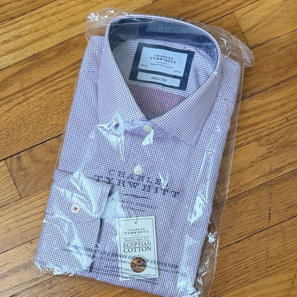 Charles Tyrwhitt Blue and Red Check Dress Shirt